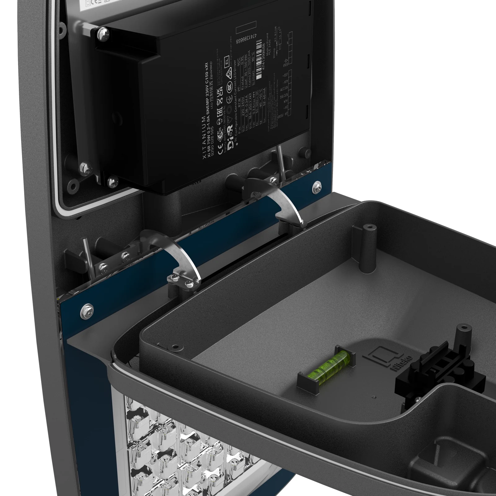Rendering fotorealistico di un componente tecnico